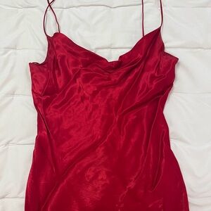 Zara Basic Red Satin Top
